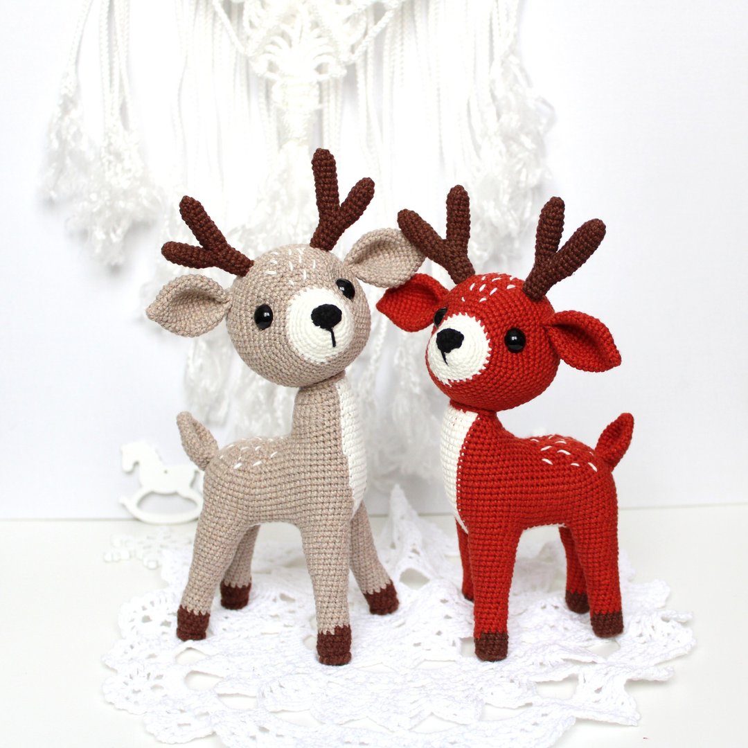 圣诞鹿钩针图案 PDF 英文 Amigurumi 驯鹿玩具 - 手工艺教程/工具书 - 其他材质 
