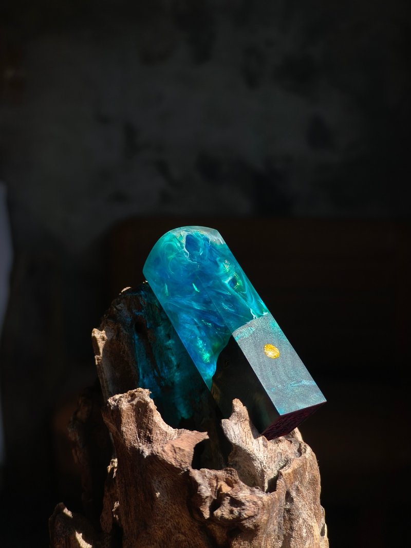 绿岛手作/树脂海浪海洋手工印章/结婚订制纪念印章印鉴/对章定制 - 印章/印台 - 树脂 多色
