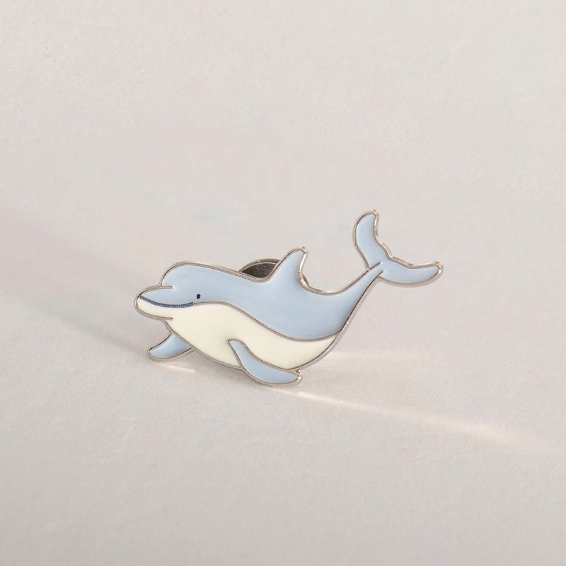 世界动物图鉴徽章 / 瓶鼻海豚 - 徽章/别针 - 其他金属 