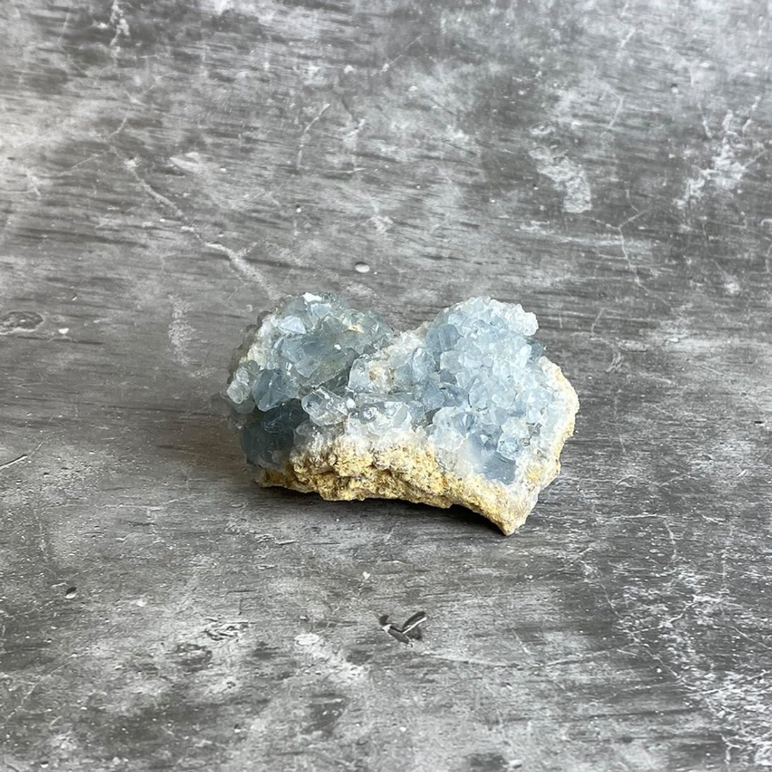 水晶簇- 天青石原矿  办公室疗愈微景观 设备摆饰 一物一图 - 摆饰 - 宝石 蓝色
