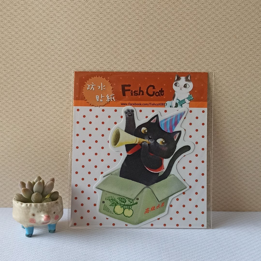 Fish cat/防水贴纸/ - 贴纸 - 纸 粉红色