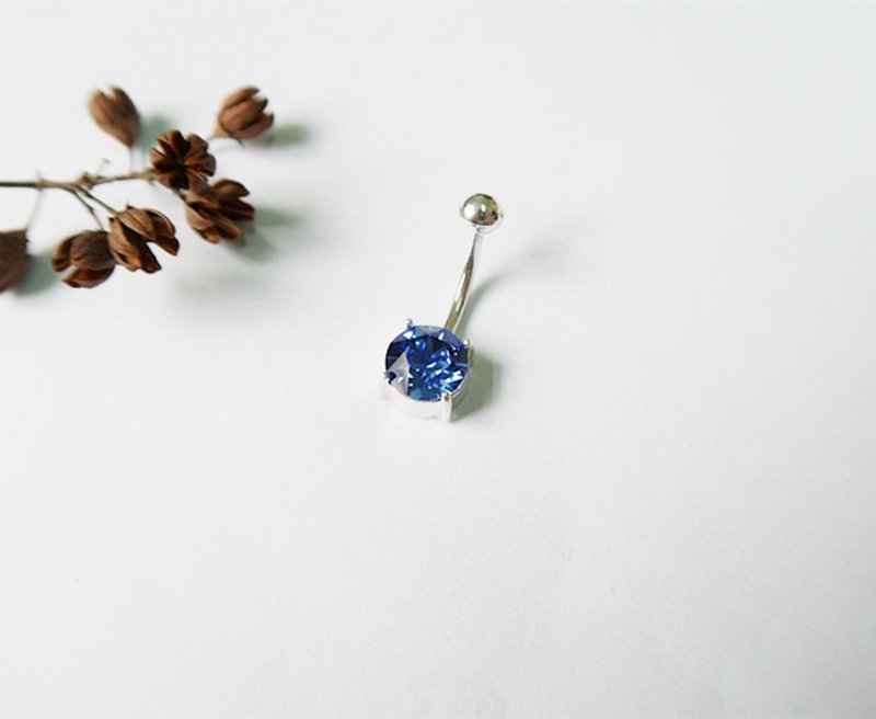 肚脐环 圆钻 宝蓝 925纯银 - 其他 - 纯银 多色