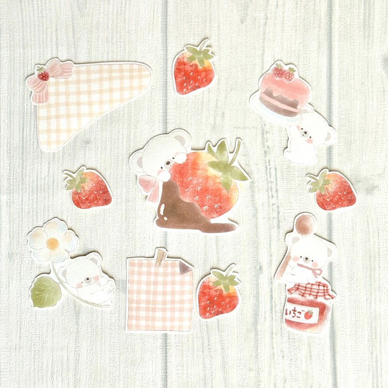 【和纸贴纸】草莓物语【Flake Sticker】 - 贴纸 - 纸 多色