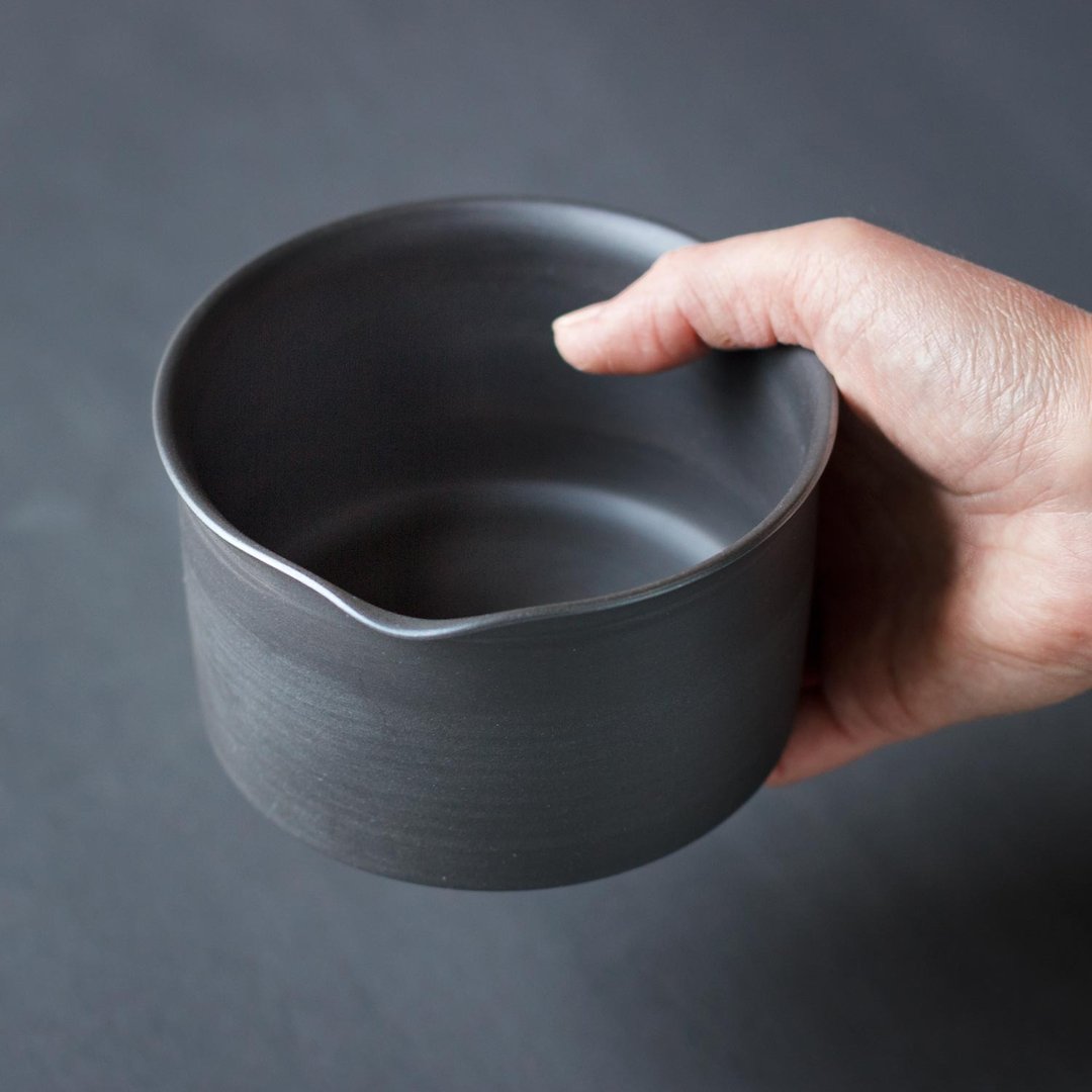 万古烧 汤冷器 - 抹茶碗・黑色 - 茶具/茶杯 - 陶 黑色