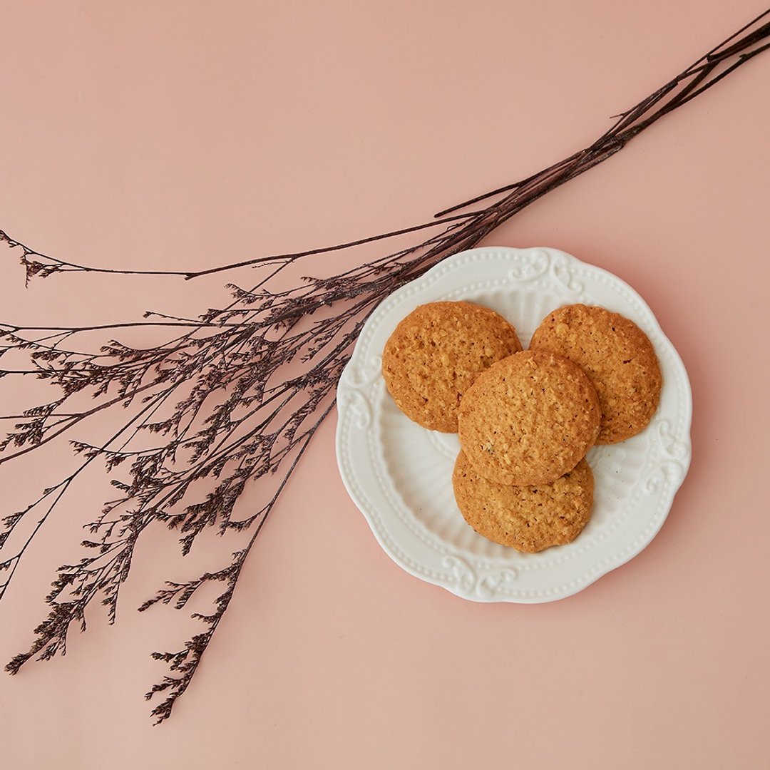 【爱不啰嗦】蜂蜜燕麦 手工饼干 - 15入/盒 - 零食/点心 - 新鲜食材 