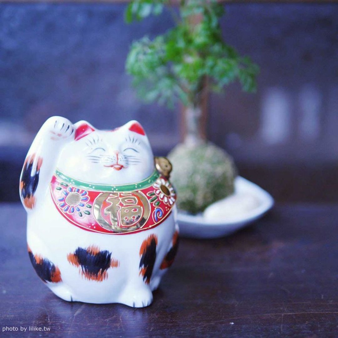 九谷烧 招财福猫 - 摆饰 - 陶 白色