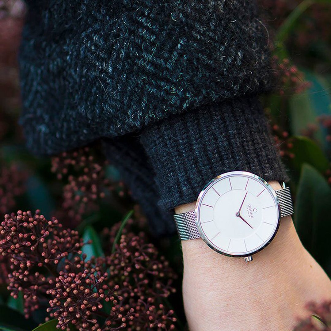 OBAKU 纯粹时刻钢质腕表-银-V185LXCIMC-38mm - 女表 - 不锈钢 多色