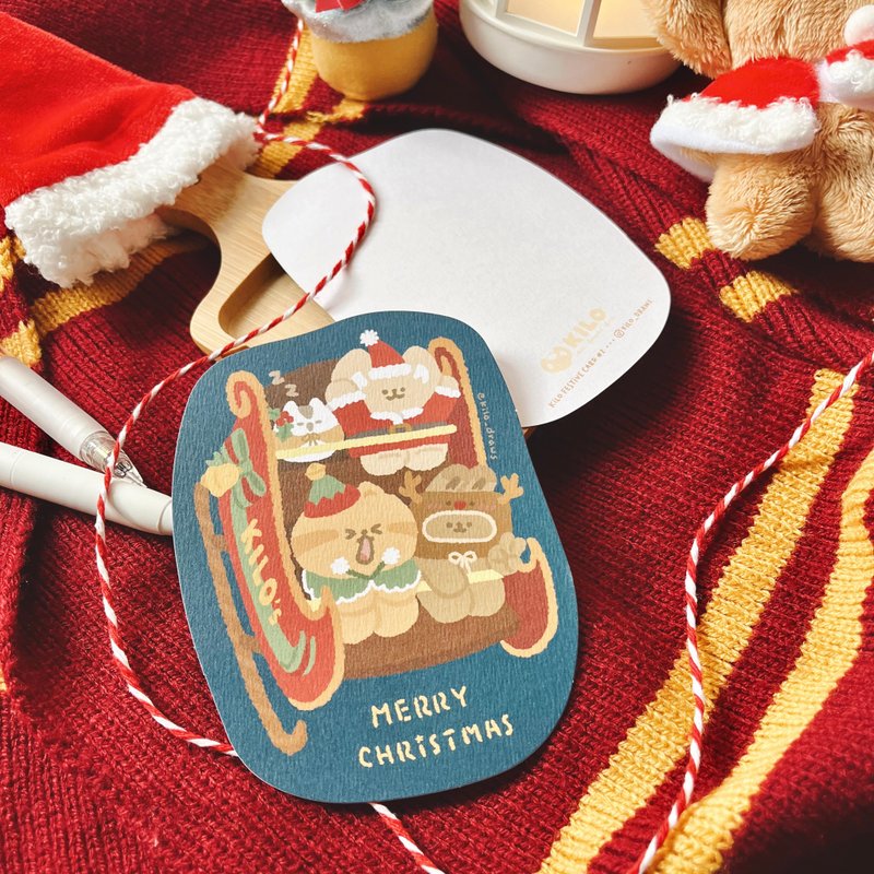 KILO圣诞卡 | 雪橇过山车 - 卡片/明信片 - 纸 蓝色