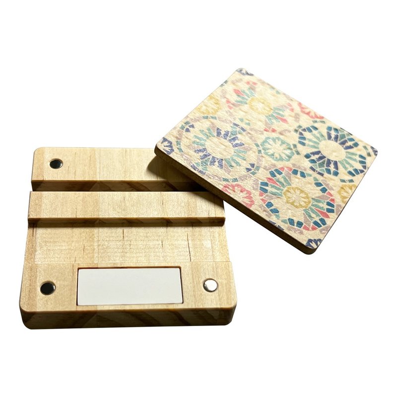 木质方块扩香手机架 花样 客制化礼物 手机支架 手机座 化妆镜 - 手机座/防尘塞 - 木头 多色