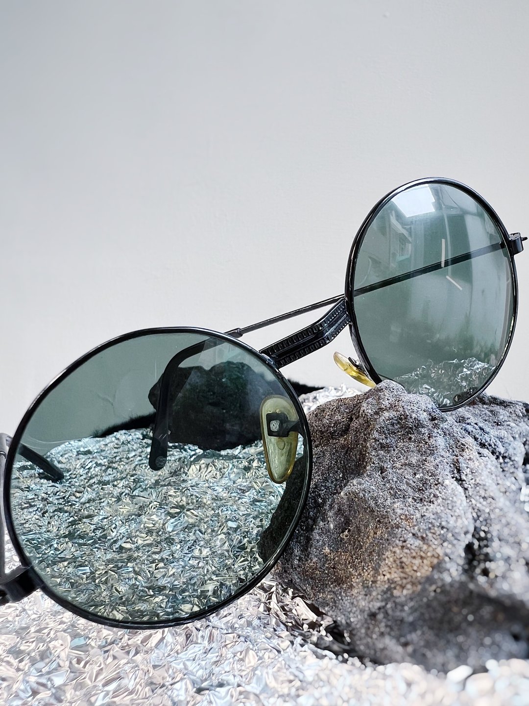 暗夜亮黑直角镜脚 墨镜框 古蕫 眼镜额縁 サングラス/sunglasses - 眼镜/眼镜框 - 其他金属 黑色