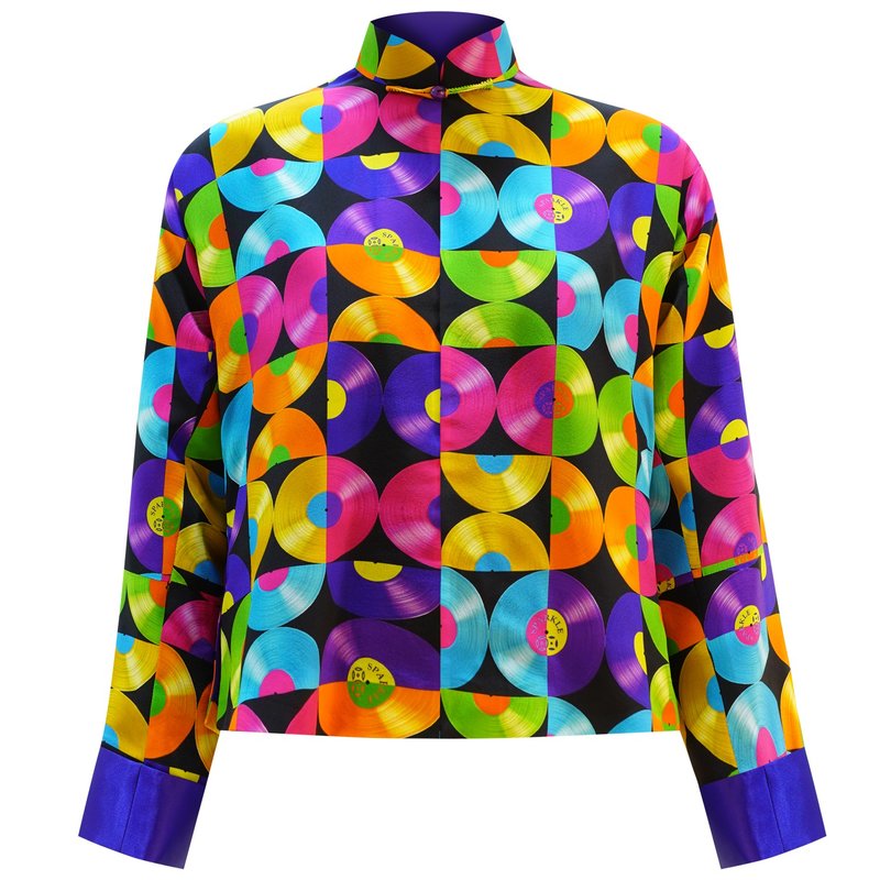 【黑胶唱片】香港文化博物馆 IP联乘 经典真丝迷你功夫衫 | 港风 - 女装衬衫 - 丝．绢 