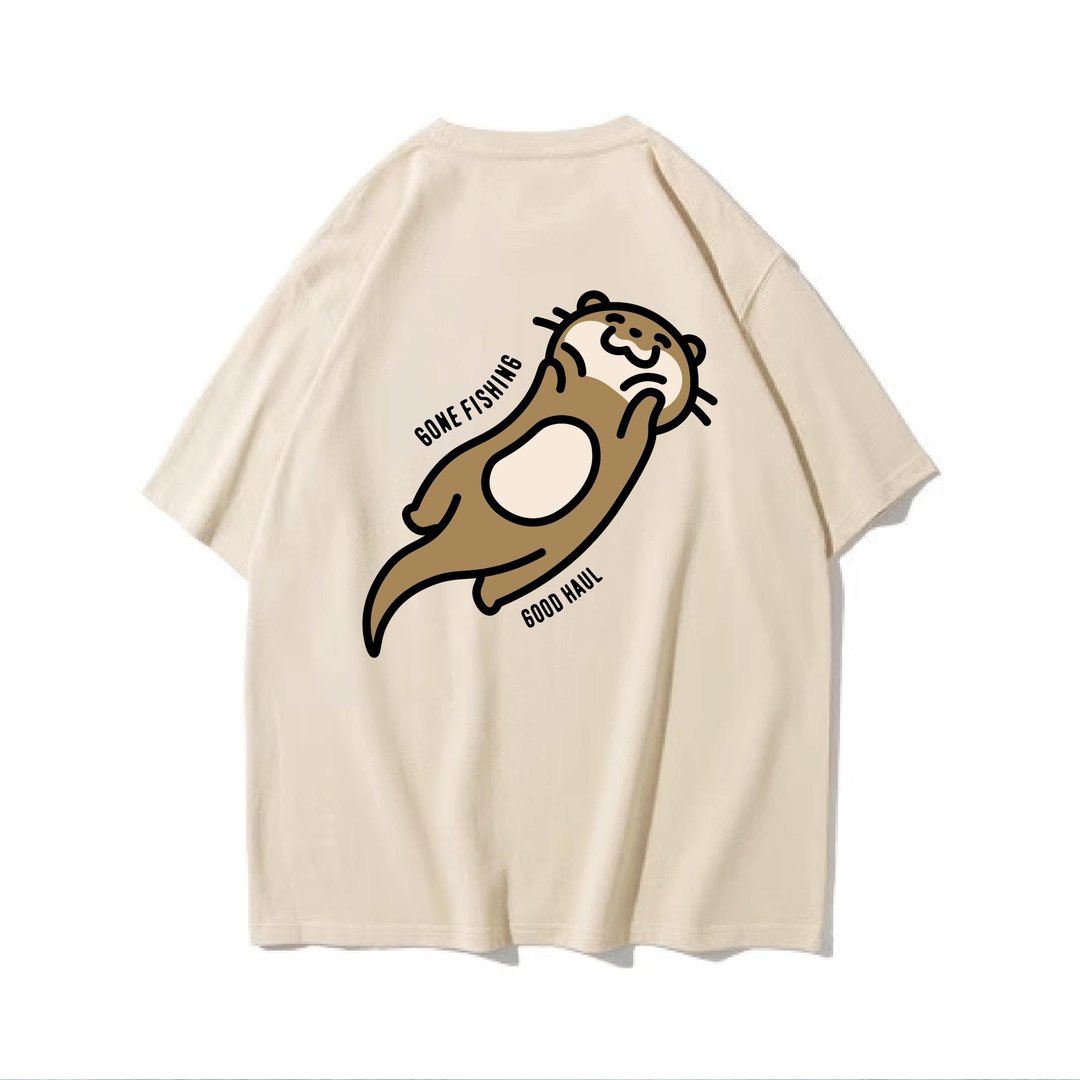 OTTER / 小爪水獭 - 中性连帽卫衣/T 恤 - 棉 卡其色