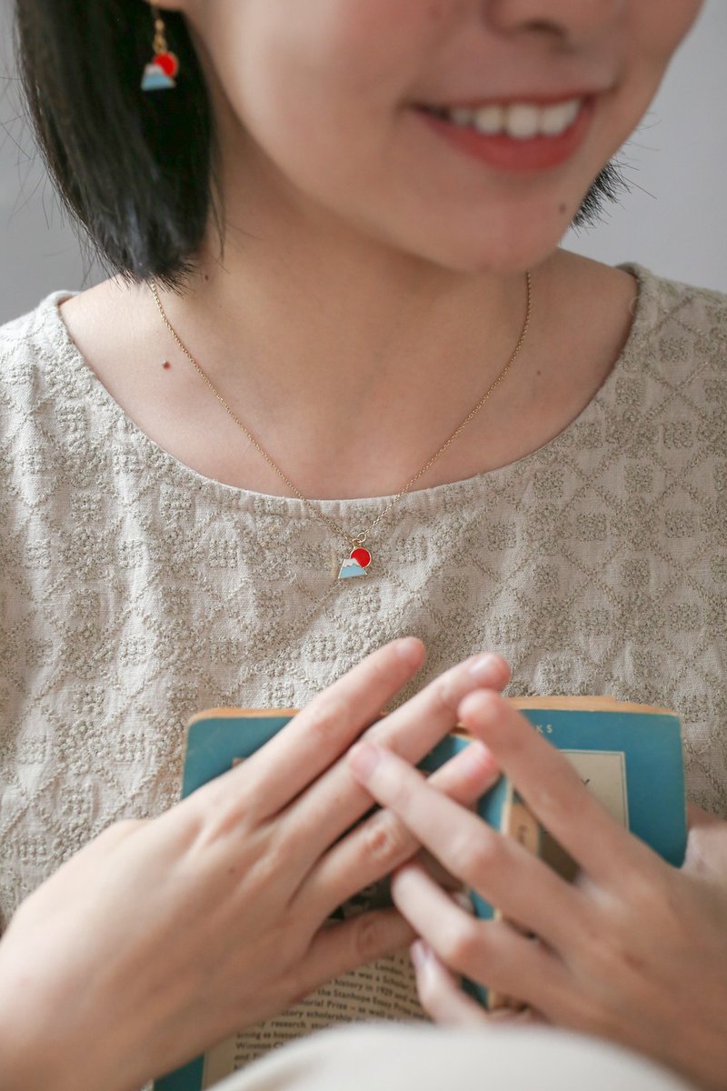 富士山日出 手链 项链 日本印象 十六款 作品 生日礼物 达摩 - 项链 - 珐琅 