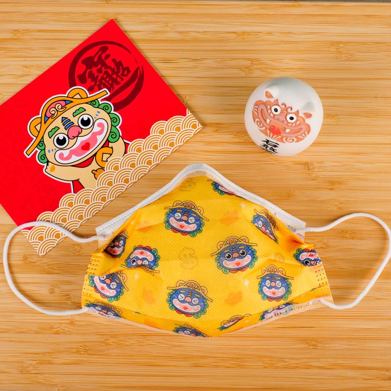MILU 设计师款 医疗口罩/招财风狮爷 10入装 台湾制 金门 电影联 - 口罩 - 其他材质 