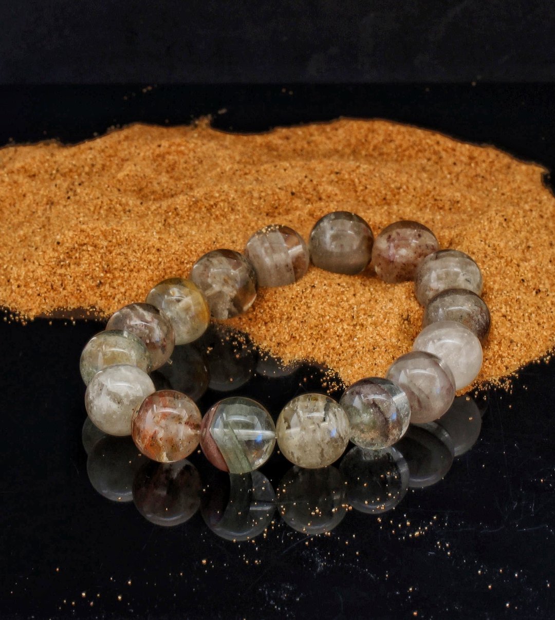 千层四季幽灵 13.8mm 水晶手链 ( HKA9207 ) - 手链/手环 - 水晶 