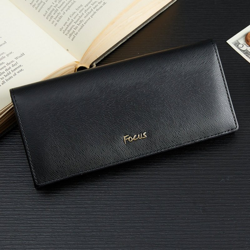 【真皮长夹】RFID防盗真皮长夹 / 多功能翻盖扣式长夹/皮夹 - 皮夹/钱包 - 真皮 