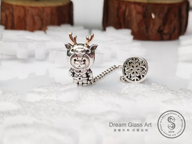 DreamGlassArt* -雪花驯鹿-SBB-190505-限量*200 - 手链/手环 - 其他金属 银色