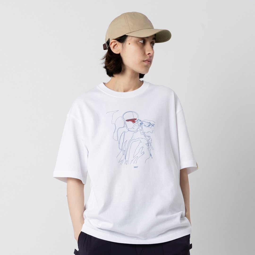 Relax Graphic Tee 白色印花小领口廓形宽松通勤短袖棉T恤 - 男装上衣/T 恤 - 棉 