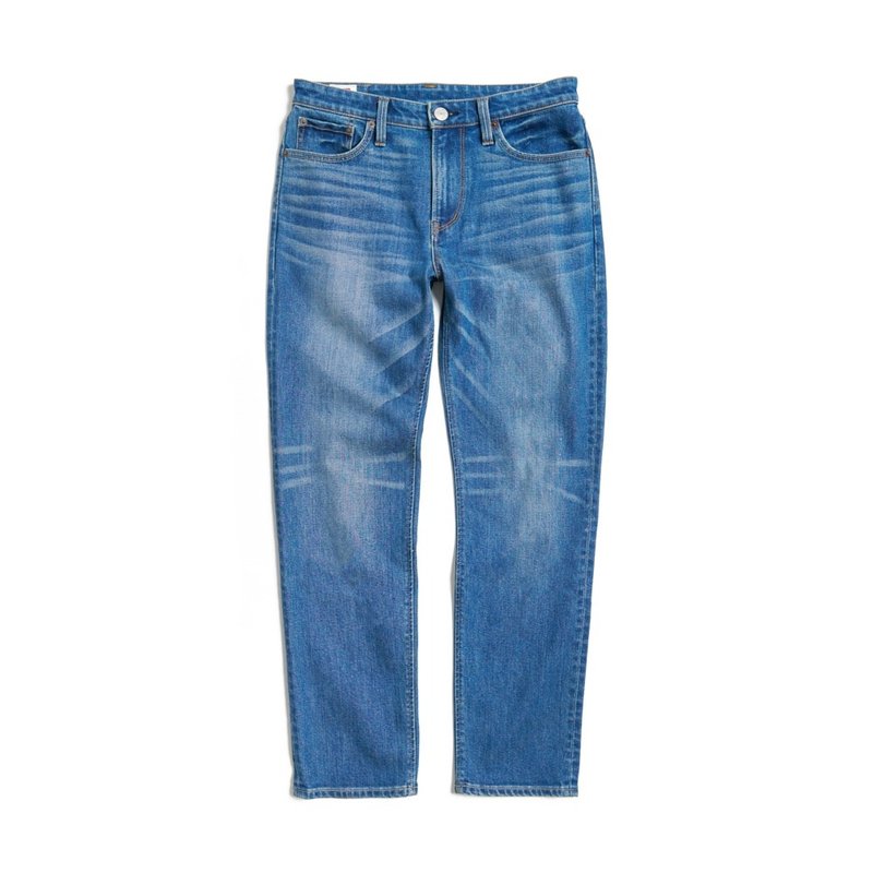 EDWIN 加大码 RED LABEL 365 丹宁中直筒牛仔裤-男款 (中古蓝) - 男士长裤 - 棉．麻 蓝色