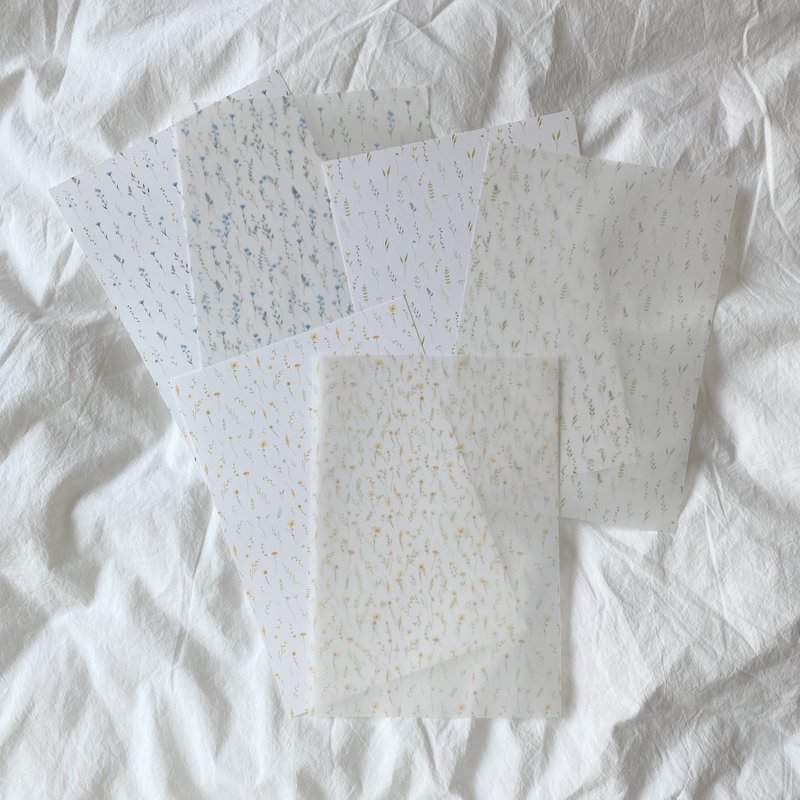 野花图案 A5 纸张 (2 款) - 便条纸/标签贴 - 纸 