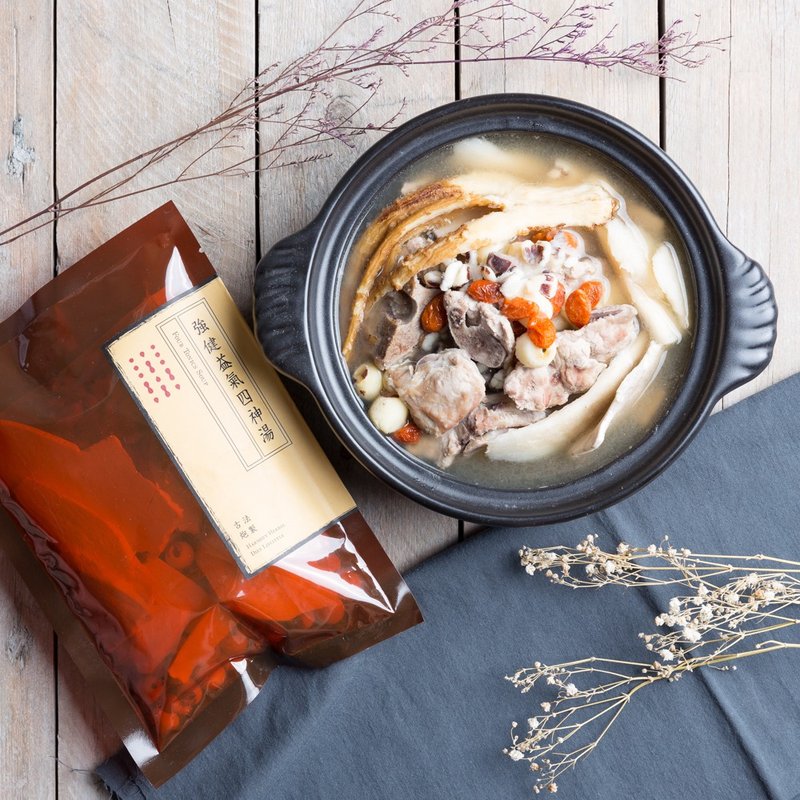 料理包 | 强健益气四神汤 (全素可) 养生 中药 调理包 - 料理包 - 新鲜食材 咖啡色