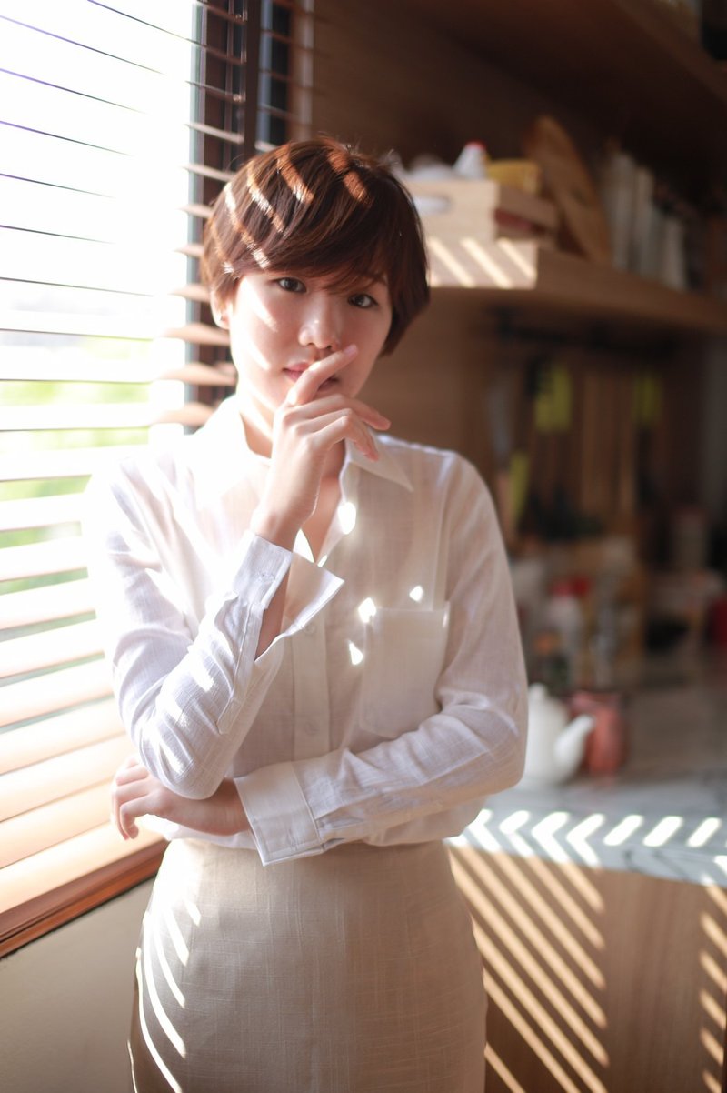 Hemp Shirt -  White - 女装衬衫 - 其他材质 白色