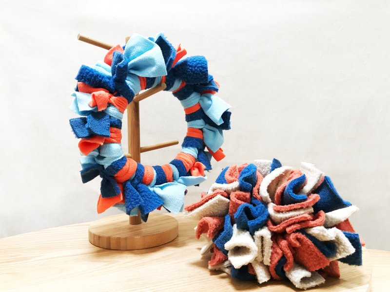 【手作玩具】嗅闻球 & 宠物啃咬飞盘圈 (2 入组) - 玩具 - 聚酯纤维 多色