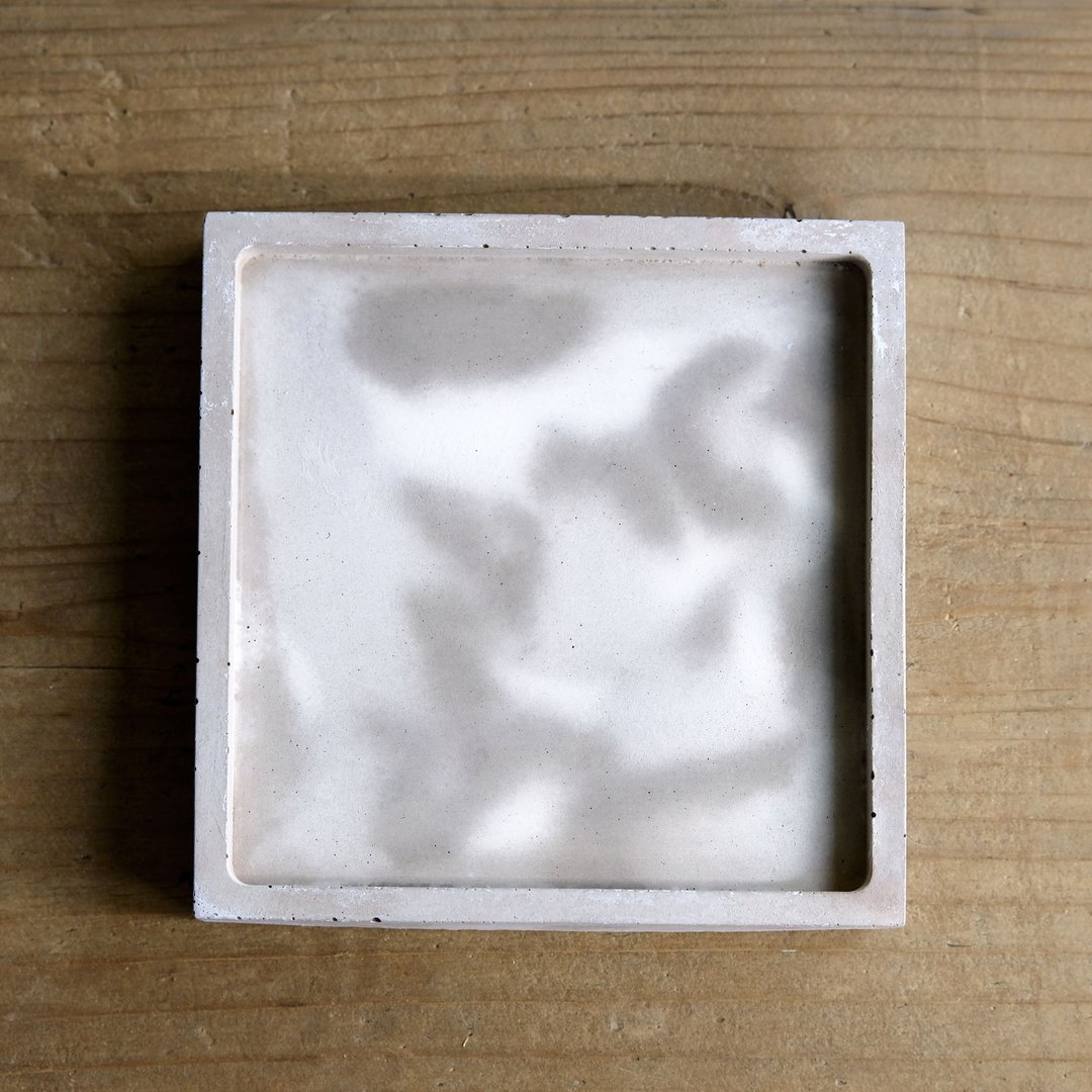 暖色水泥杯垫 |  方形接水盘 双色渲染 咖啡灰 - 其他家具 - 水泥 卡其色