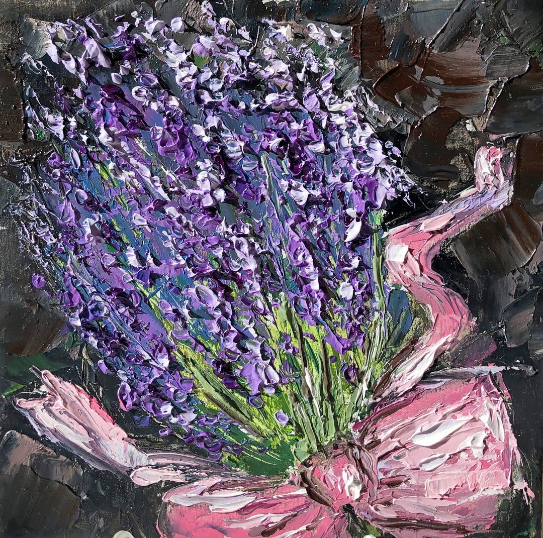 lavender Painting provence  Wall Decor 油畫原作 Original Birth tuscany Flowers Art - 海报/装饰画/版画 - 其他材质 多色
