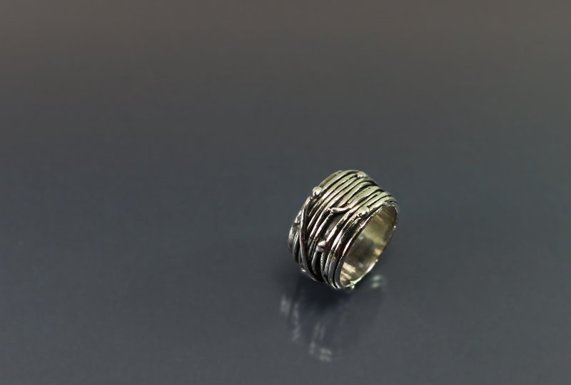 线条系列-宽版线条925银戒 - 戒指 - 纯银 