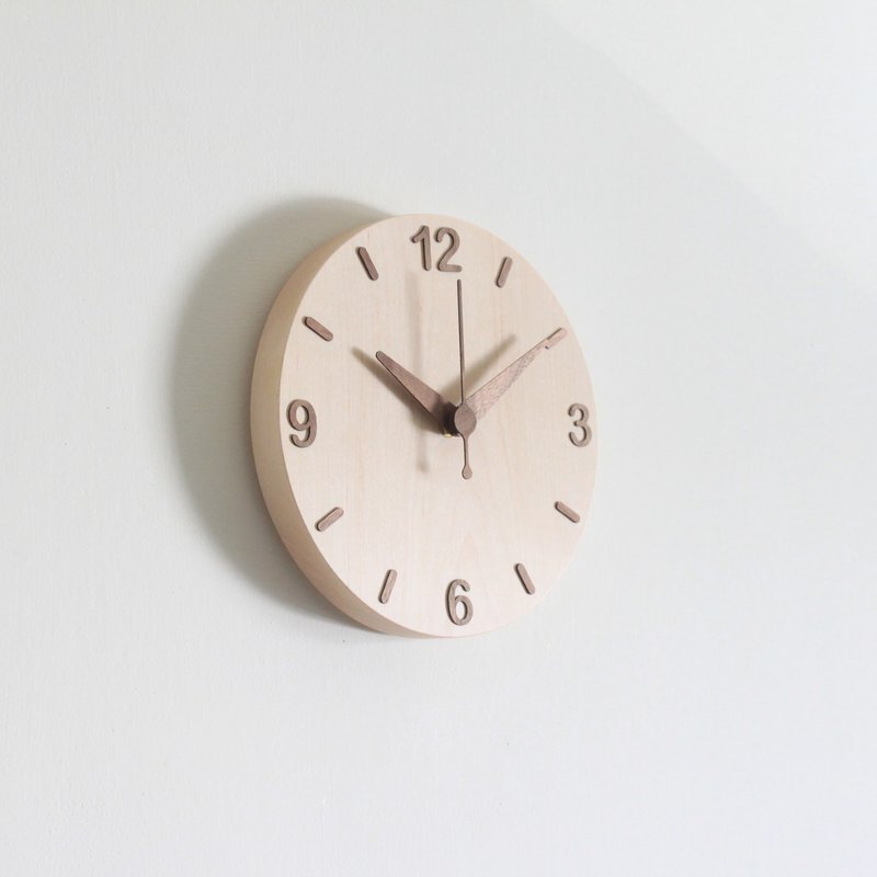 CLOCK_20 Quarter 实木静音 挂钟 时钟 台湾限量手作 硬枫木 - 时钟/闹钟 - 木头 咖啡色