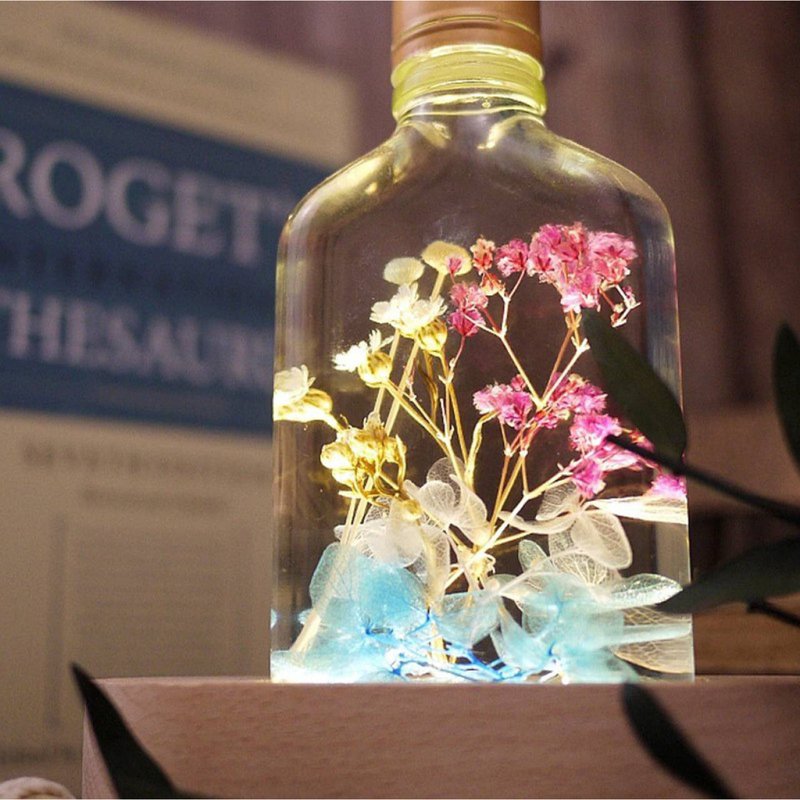 【高雄场】下班随手作 | 浮游花瓶永生绣球夜灯 - 植栽 - 玻璃 