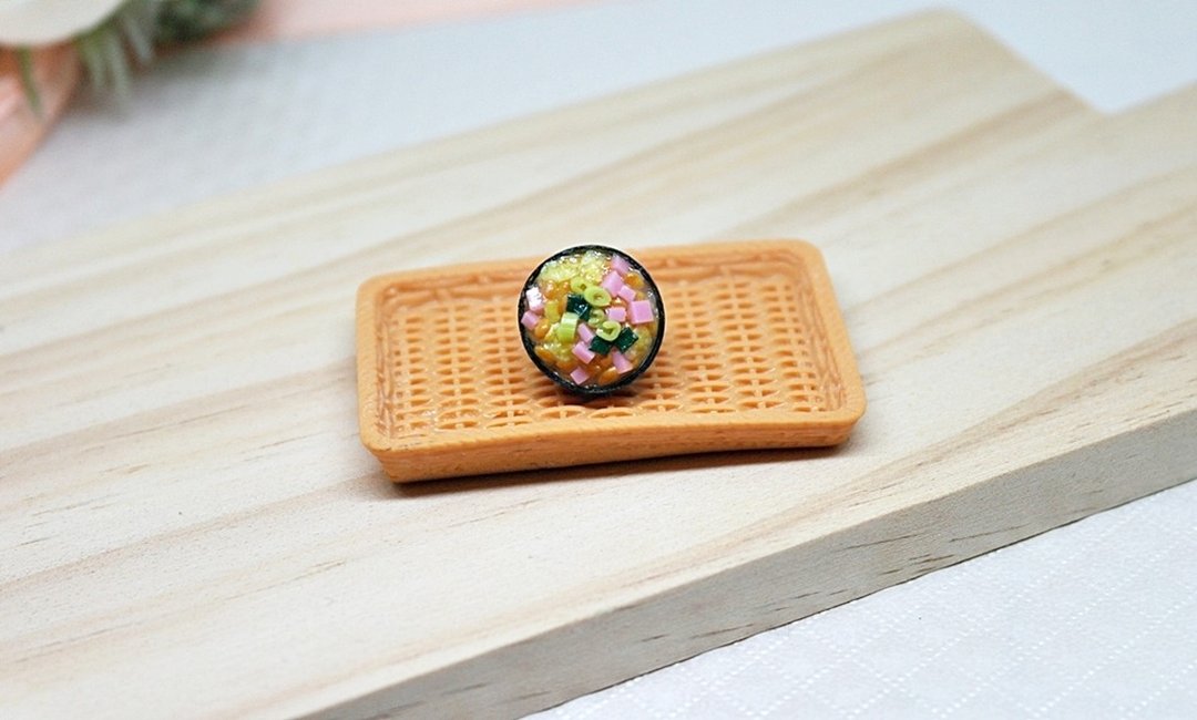 <火腿蛋炒饭>－耳机塞//防尘塞系列  #可爱# #仿真# #限量1个唷# - 耳机 - 粘土 白色