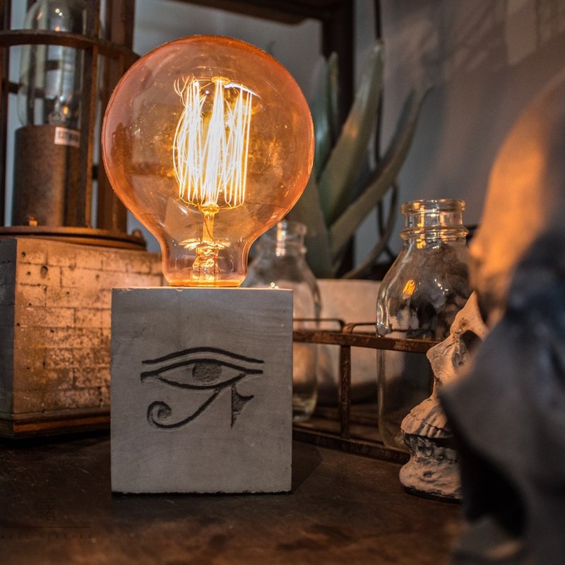 曙MUSE 荷鲁斯之眼 法老之眼古文水泥桌灯 LED灯 钨丝灯泡 USB灯 - 灯具/灯饰 - 水泥 灰色
