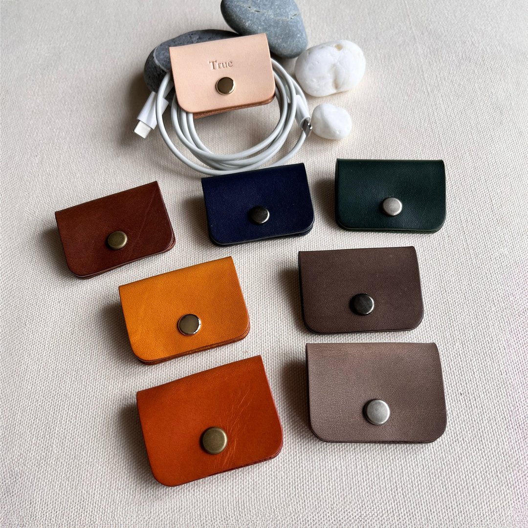 【双入组】Reader 皮革集线器  Modern 系列 /电线收纳/植鞣革 - 卷线器/电线收纳 - 真皮 灰色
