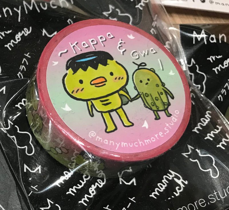 和纸胶带 - 河童与瓜 - 纸胶带 - 纸 粉红色