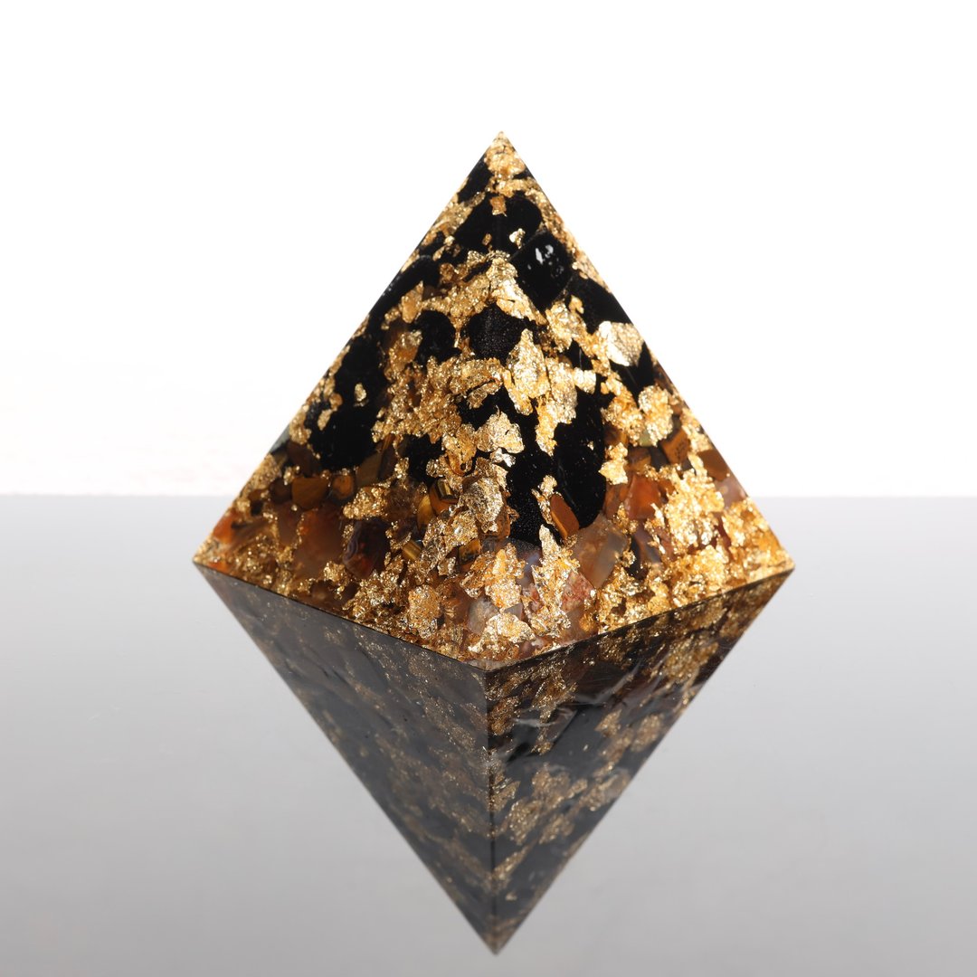 【特殊客户下单】暗夜黎明奥刚金字塔 Orgonite 黑碧玺水晶疗 - 摆饰 - 玉石 黑色