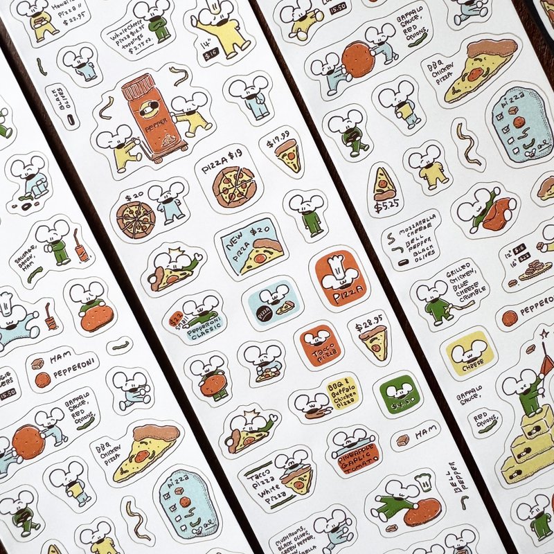 鼠老板的披萨总部//Sticker roll - 贴纸 - 纸 