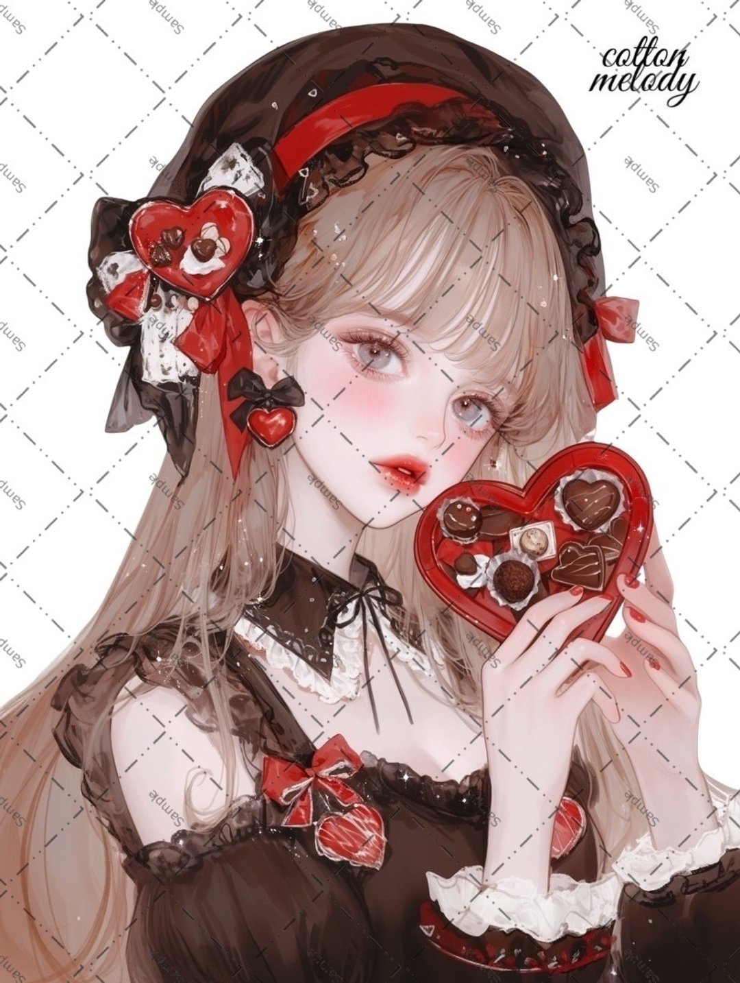 原创贴纸 no.H8 情人节装饰 
情人节 5款 各2张 10张一套 人物贴纸 cotton melody - 贴纸 - 纸 