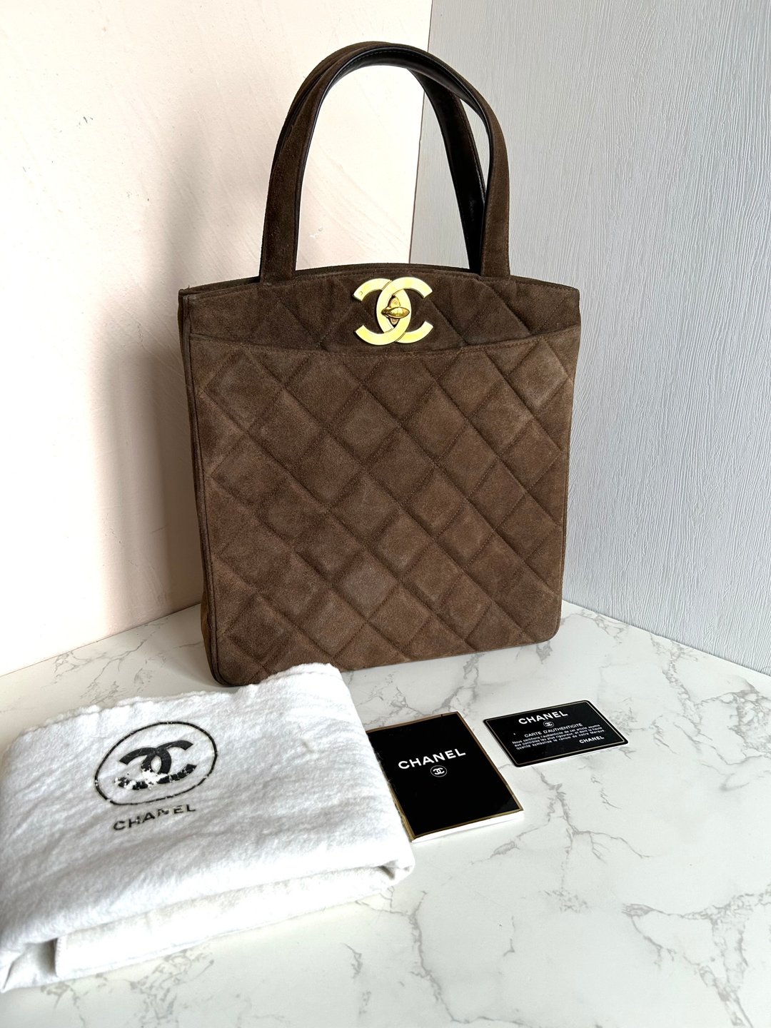 绝版中古包 Chanel咖啡金色旋转扣凯莉包 手提包 古董包 二手包 - 手提包/手提袋 - 真皮 咖啡色