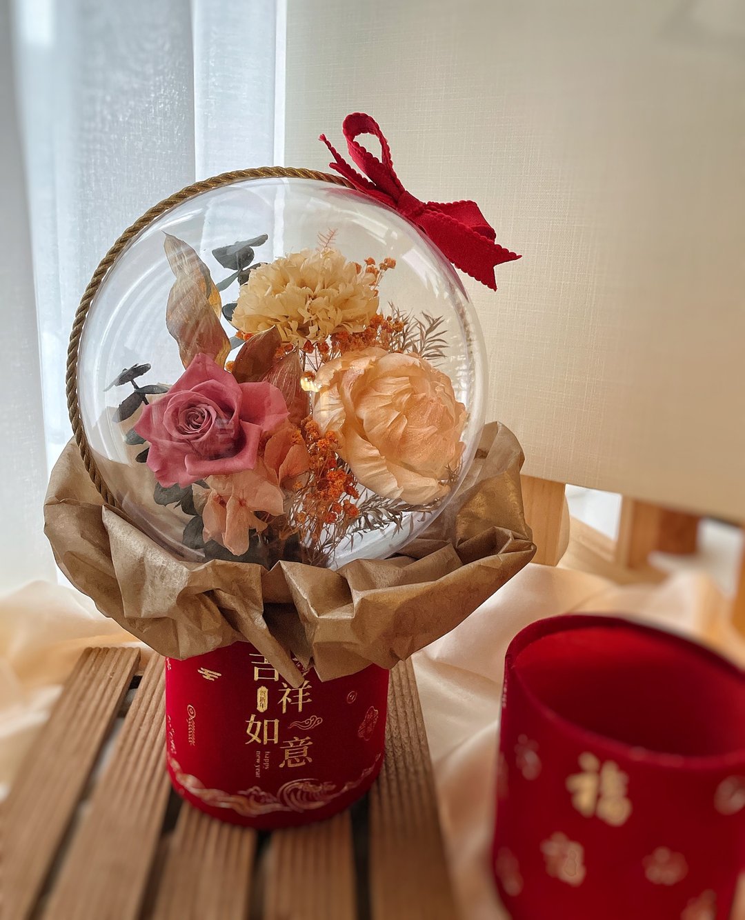 Miss。花谜 气球花束 新年波波球 不会破 - 干燥花/捧花 - 植物．花 红色
