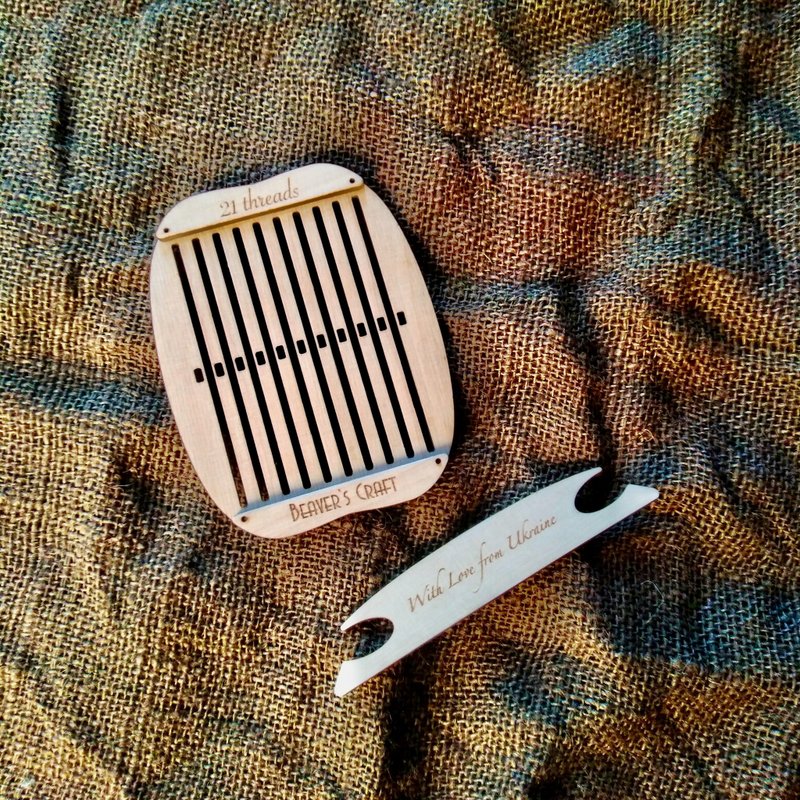 个人化礼品组 - 附梭子的织布机。刚性综丝编织板。 - 编织/刺绣/羊毛毡/裁缝 - 木头 