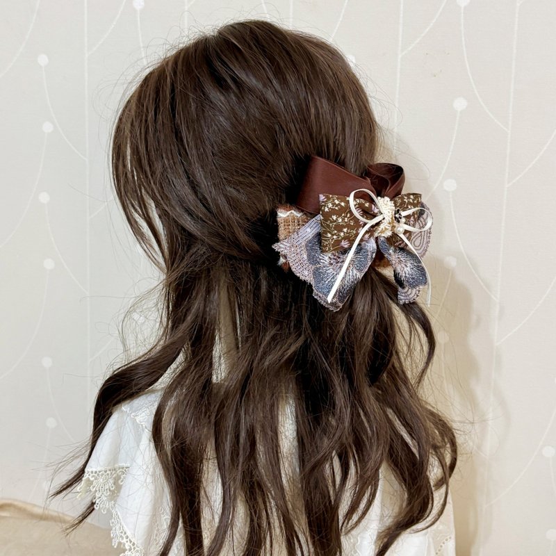 多层蕾丝蝴蝶结发夹 马尾夹 发圈 抓夹 弹夹 自动夹 鲨鱼夹 边夹 - 发饰 - 其他材质 多色