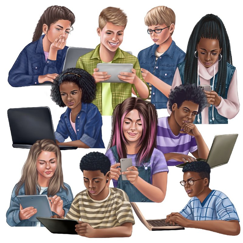 青少年科技 剪贴画 - 电子手绘真人画像/绘画/插画 - 其他材质 