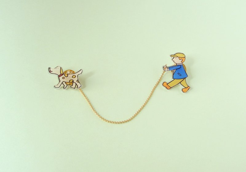 Dog's staple Brooch - 胸针 - 压克力 多色