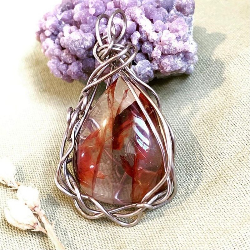 艳红的秋 - 项链 - 水晶 红色