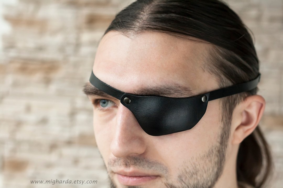 Leather Eye Patch | Black Eye Patch | Slim Eye Patch - 眼罩 - 真皮 