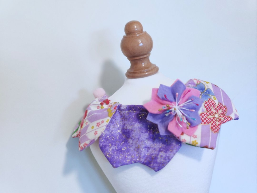 Sakura 樱花花瓣造型颈饰 颈项 collar - 衣/帽 - 棉 紫色