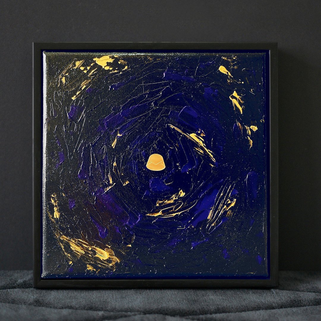 简约企鹅Pin X 油画 | 漩 系列 | 手作 自家设计 香港制 - 海报/装饰画/版画 - 其他材质 黑色