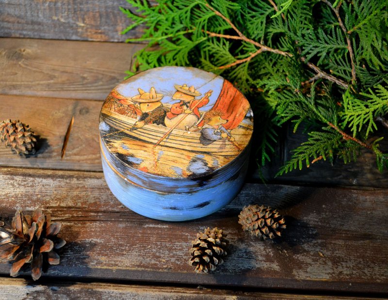 Jewelry box, wood storage box, Shabby chic home decor,  Rustic box, blue box - 收纳用品 - 其他材质 蓝色